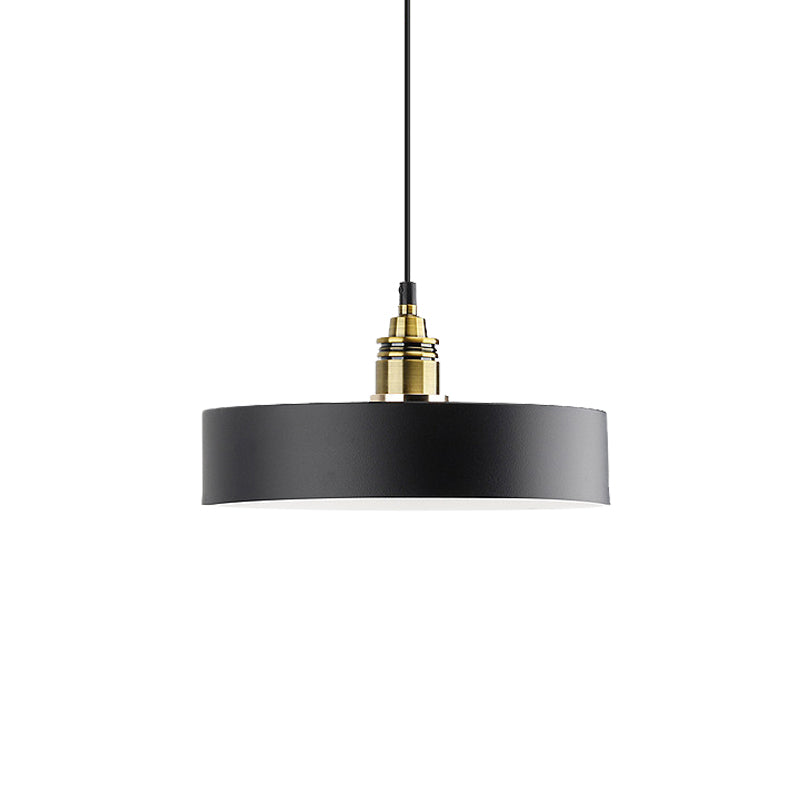Modern Monochrome Hanging Pendant Light For Study Room - Aluminum Shade