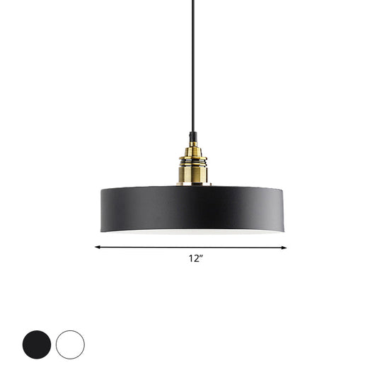 Modern Monochrome Hanging Pendant Light For Study Room - Aluminum Shade