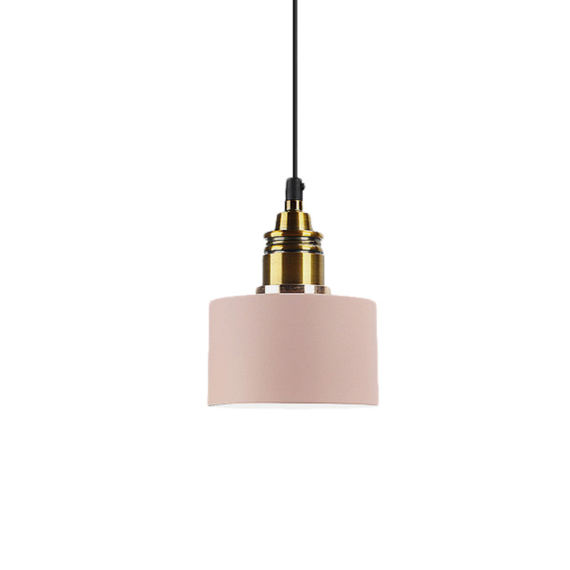 5’/12’ Wide Round Pendant Lamp Macaron Loft Metal Lighting With Brass Socket For Corridor