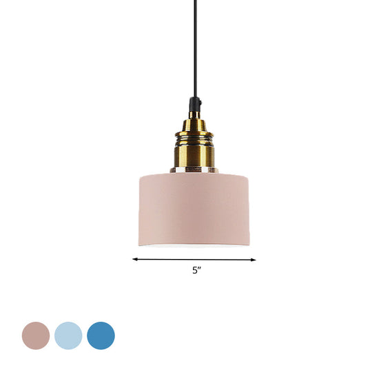 5’/12’ Wide Round Pendant Lamp Macaron Loft Metal Lighting With Brass Socket For Corridor