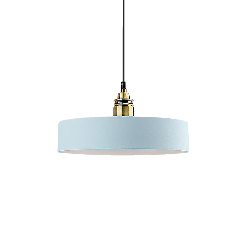 5’/12’ Wide Round Pendant Lamp Macaron Loft Metal Lighting With Brass Socket For Corridor