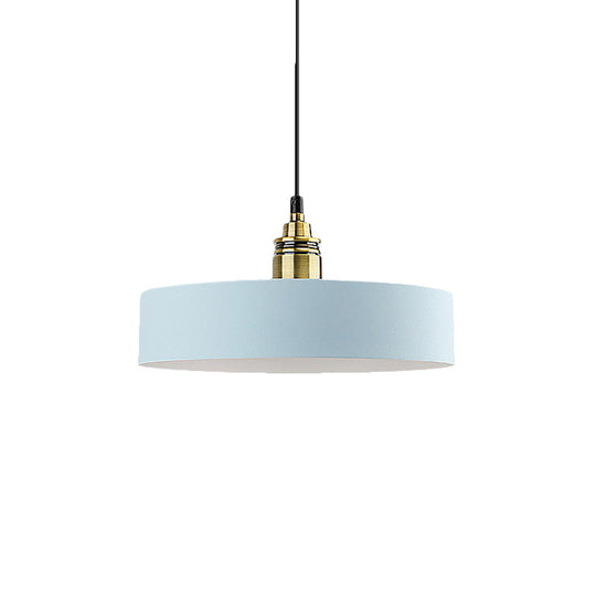 5’/12’ Wide Round Pendant Lamp Macaron Loft Metal Lighting With Brass Socket For Corridor