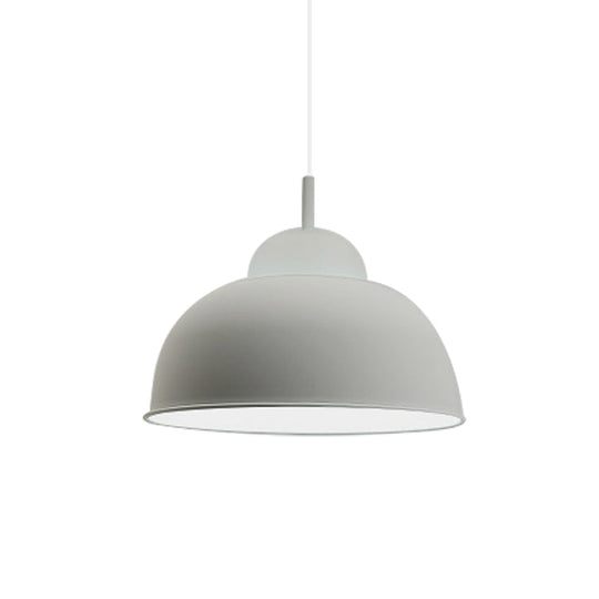 Monochrome Metal Suspension Light For Study Room - Simple Style Single Black/Grey/White