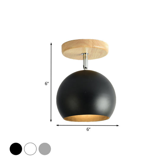 Rotatable Orb Shade Ceiling Light - Ideal For Study Room & Corridor