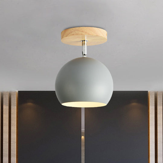 Rotatable Orb Shade Ceiling Light - Ideal For Study Room & Corridor Grey