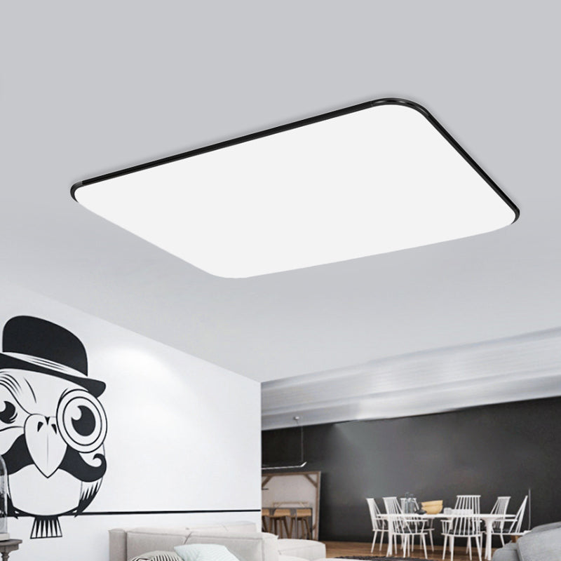 Simple Stylish Rectangular Led Ceiling Light In White – 25.5’/32’ Diameter - Ideal For Bedroom