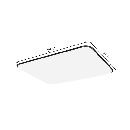 Simple Stylish Rectangular Led Ceiling Light In White – 25.5’/32’ Diameter - Ideal For Bedroom