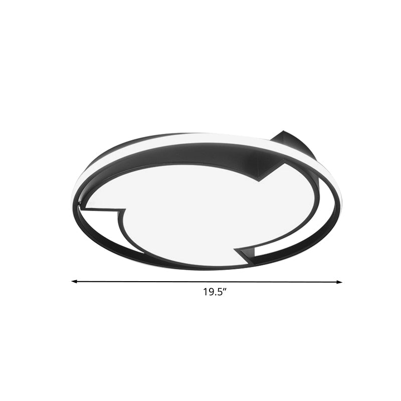 Child Bedroom Cartoon Tornado Led Ceiling Light In Acrylic Black - Flush Lamp