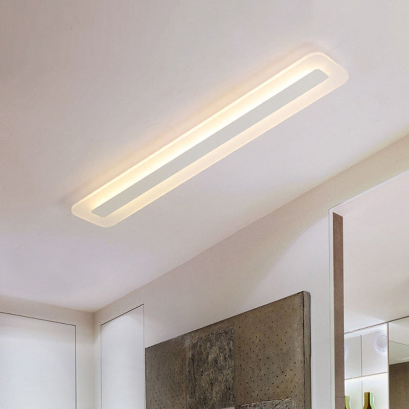 Modern Led Acrylic Flush Mount Light - 16’/23.5’/31.5’ Wide White Ceiling Fixture With