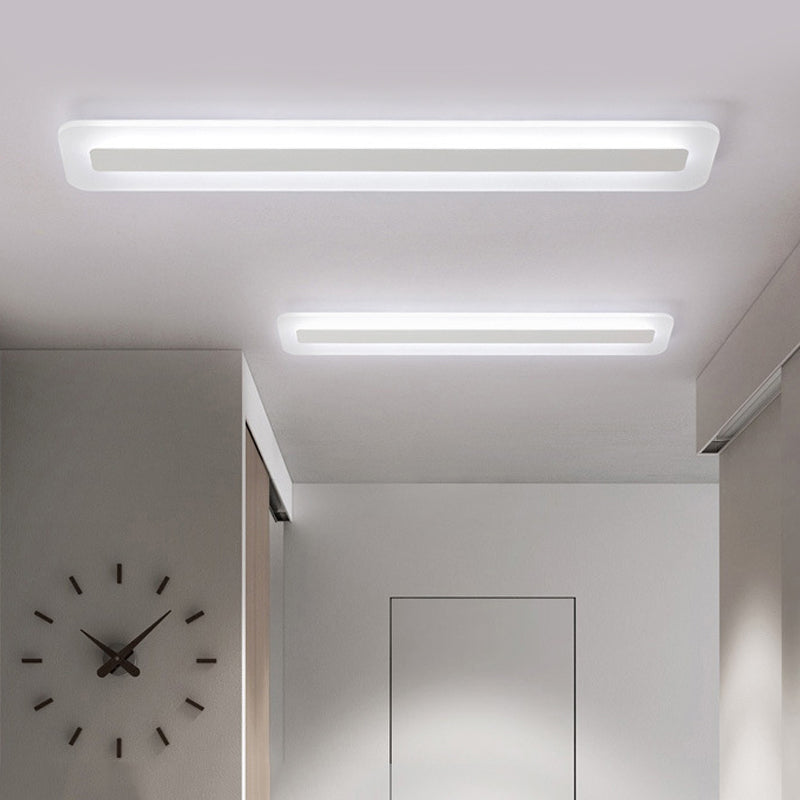 Modern Led Acrylic Flush Mount Light - 16’/23.5’/31.5’ Wide White Ceiling Fixture With Warm/White