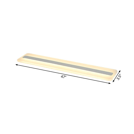 Modern Led Acrylic Flush Mount Light - 16/23.5/31.5 Wide White Ceiling Fixture With Warm/White