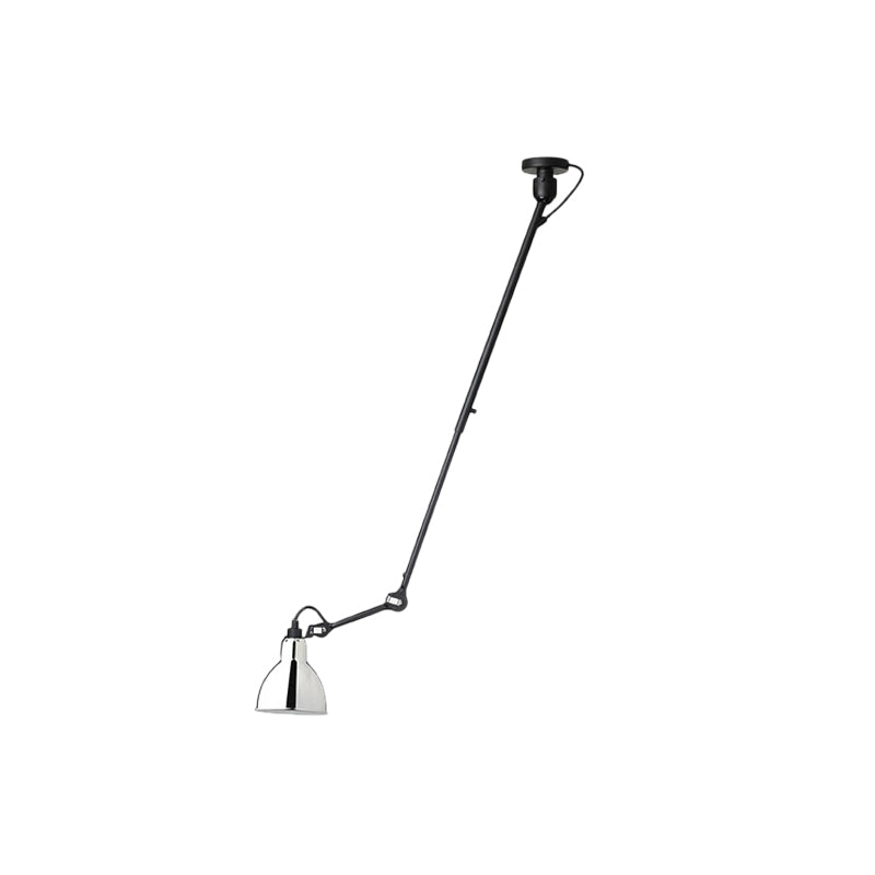 Modern Metallic Dome Pendant Lamp - 1 Bulb Black/Gray Ceiling Light With Articulated Arm For Kitchen