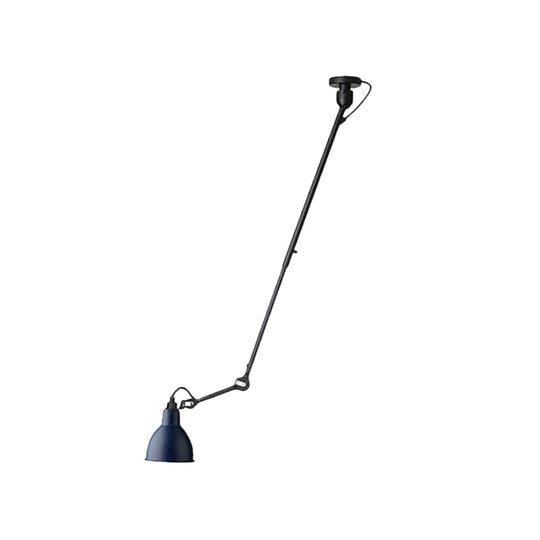 Modern Metallic Dome Pendant Lamp - 1 Bulb Black/Gray Ceiling Light With Articulated Arm For Kitchen