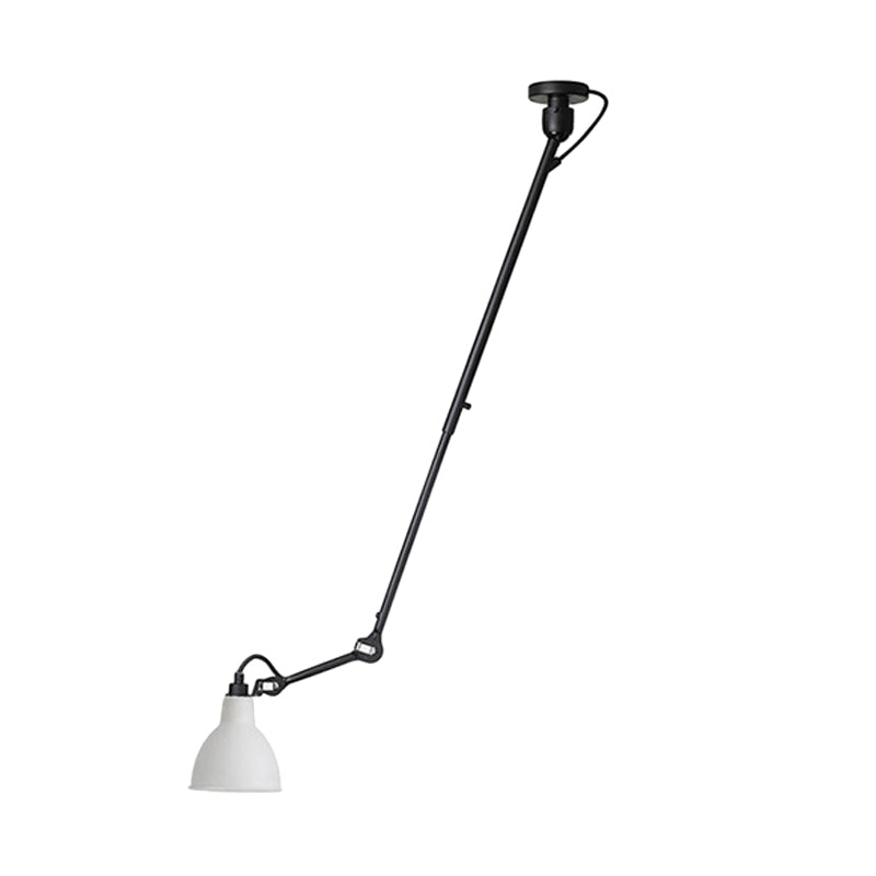 Modern Dome Pendant Lamp With Articulating Arm - Black/Gray Ceiling Light For Kitchen