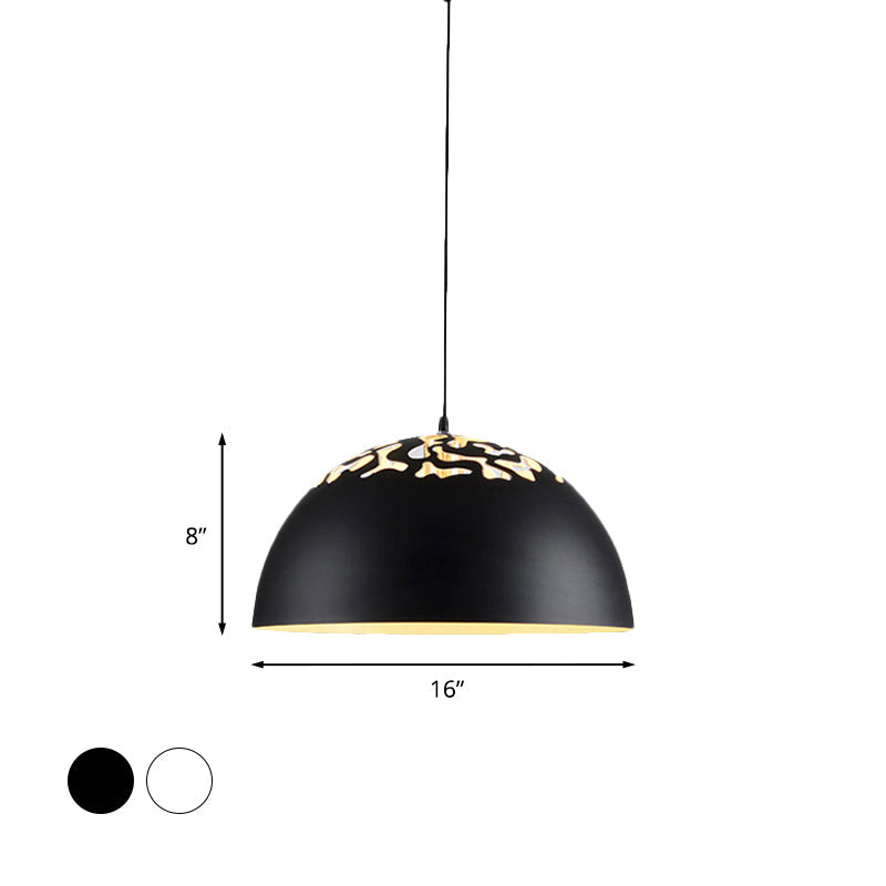 Modern Style Domed Metal Pendant Lamp - 14’/16’/20.5’ Width 1 Bulb Dining Table Hanging