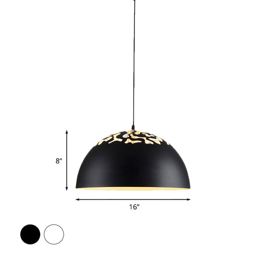 Modern Style Domed Metal Pendant Lamp - 14’/16’/20.5’ Width 1 Bulb Dining Table Hanging