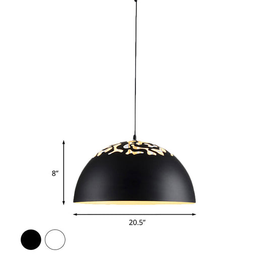 Modern Style Domed Metal Pendant Lamp - 14’/16’/20.5’ Width 1 Bulb Dining Table Hanging