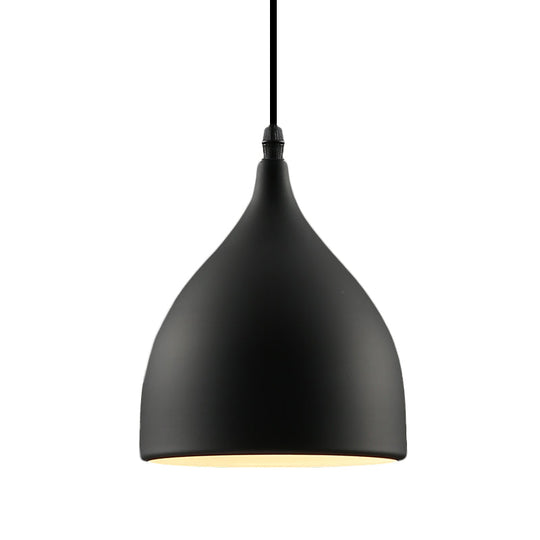 Industrial Dome Metal Pendant Light - 1 Hanging Ceiling For Restaurants 6.5’’/10’’ Dia Black