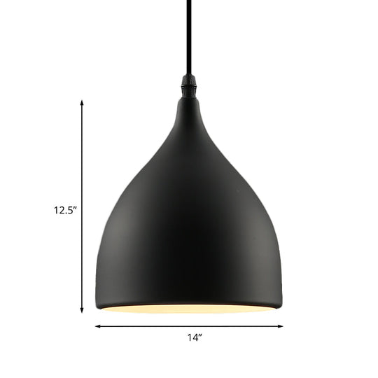 Industrial Dome Metal Pendant Light - 1 Hanging Ceiling For Restaurants 6.5’’/10’’ Dia Black