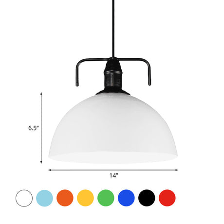 Vintage Blue/Green Metal Pendant Light - 12/14/16 Wide Indoor Hanging Ceiling With Cord