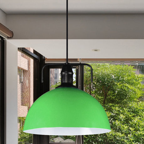Vintage Blue/Green Metal Pendant Light - 12/14/16 Wide Indoor Hanging Ceiling With Cord Green / 12