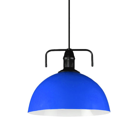 Vintage Blue/Green Metal Pendant Light - 12/14/16 Wide Indoor Hanging Ceiling With Cord
