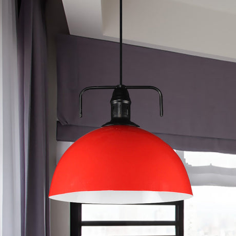 Vintage Blue/Green Metal Pendant Light - 12/14/16 Wide Indoor Hanging Ceiling With Cord Red / 12