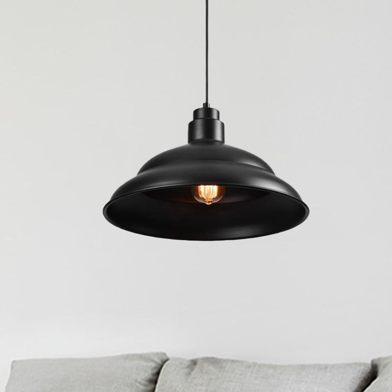 Retro Double Bubble Pendant Lamp: Metallic 1-Light Hanging Ceiling Light In Black/White For Coffee
