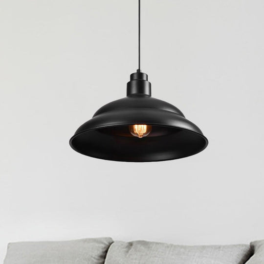 Retro Double Bubble Pendant Lamp: Metallic 1-Light Hanging Ceiling Light In Black/White For Coffee