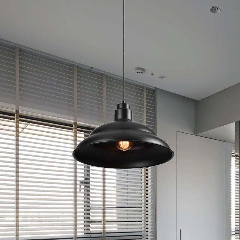 Retro Double Bubble Pendant Lamp: Metallic 1-Light Hanging Ceiling Light In Black/White For Coffee