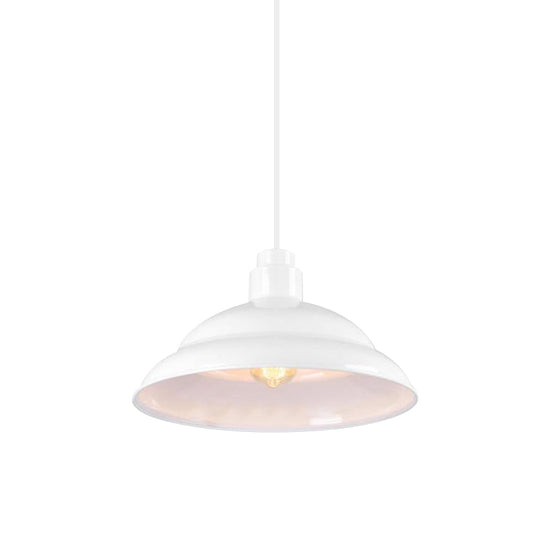 Retro Double Bubble Pendant Lamp: Metallic 1-Light Hanging Ceiling Light In Black/White For Coffee