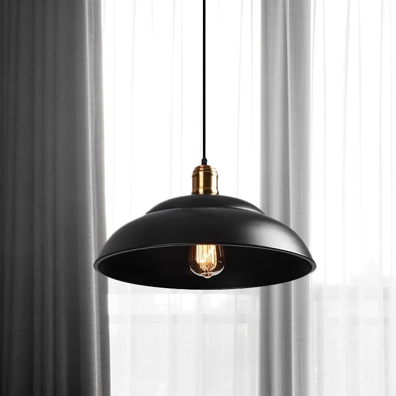 Retro Double Bubble Pendant Lamp: Metallic 1-Light Hanging Ceiling Light In Black/White For Coffee