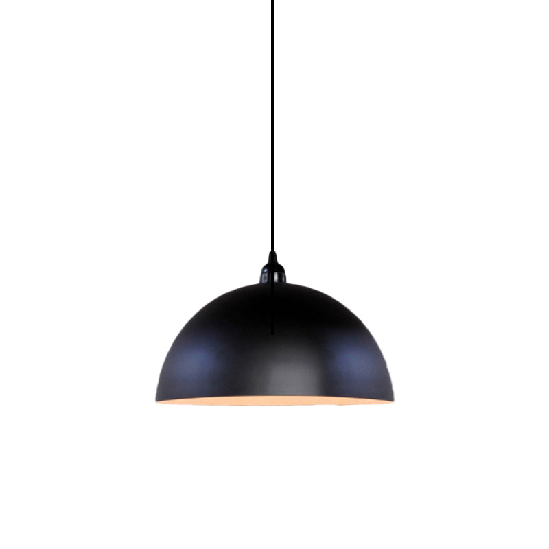 Iron Pendant Lighting: Industrial Dome Shade Black Finish