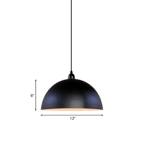 Iron Pendant Lighting: Dome Shade Industrial Ceiling Light In Black - Perfect For Dining Tables 1