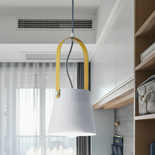 Industrial Hanging Lamp With Cone Shade - Metal Pendant For Stylish Restaurants In Grey/Black/White