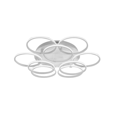 Minimalist Acrylic Semi Flush Ceiling Light For Living Room - Multi Ring Design 3/9/12 Lights White