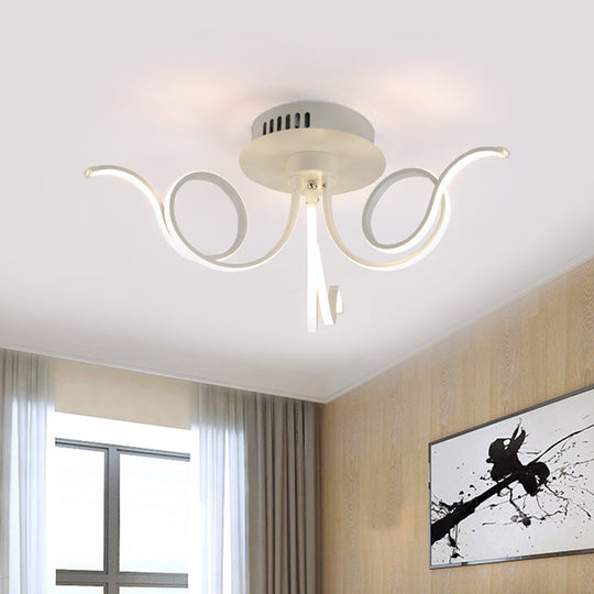 Contemporary Acrylic Octopus Flush Mount Light Fixture – 3/6/8 Led Lights For Living Room Ceiling