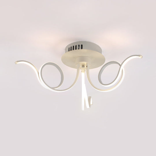 Contemporary Acrylic Octopus Flush Mount Light Fixture – 3/6/8 Led Lights For Living Room Ceiling