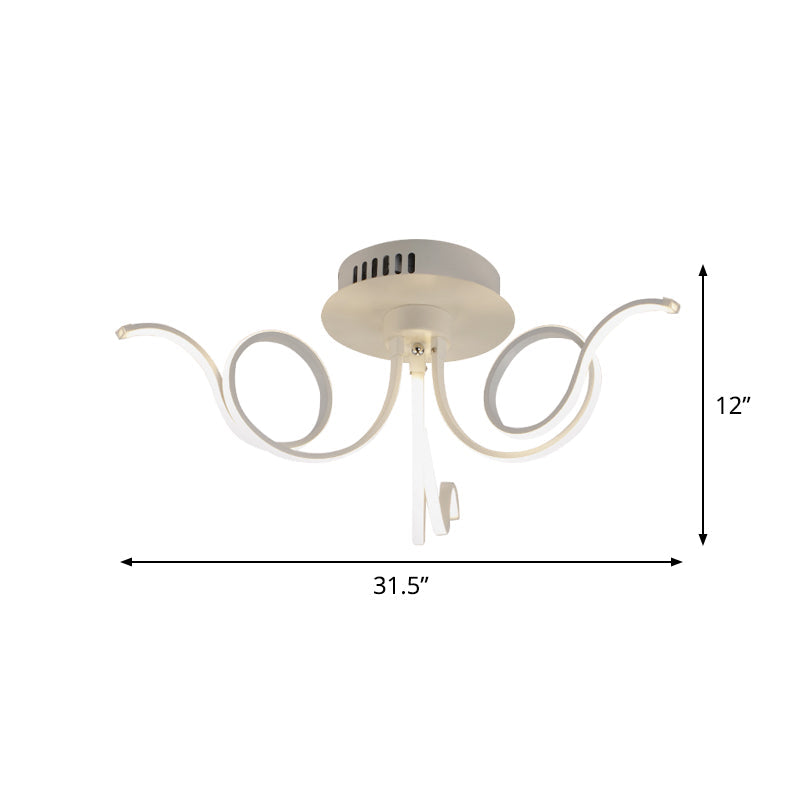 Contemporary Acrylic Octopus Flush Mount Light Fixture – 3/6/8 Led Lights For Living Room Ceiling