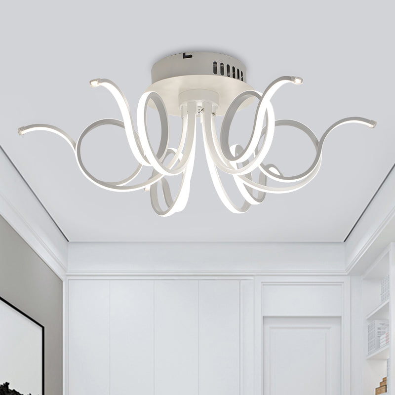 Contemporary Acrylic Octopus Flush Mount Light Fixture – 3/6/8 Led Lights For Living Room Ceiling
