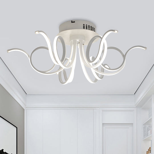 Contemporary Acrylic Octopus Flush Mount Light Fixture – 3/6/8 Led Lights For Living Room Ceiling