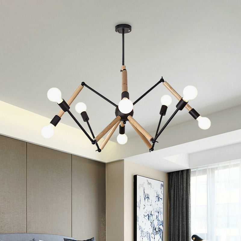 Spider Shape Suspension Light - Contemporary Metal Chandelier For Living Room (8/10/12/16-Head)