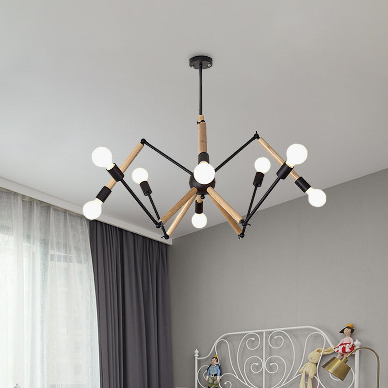 Spider Shape Suspension Light - Contemporary Metal Chandelier For Living Room (8/10/12/16-Head)