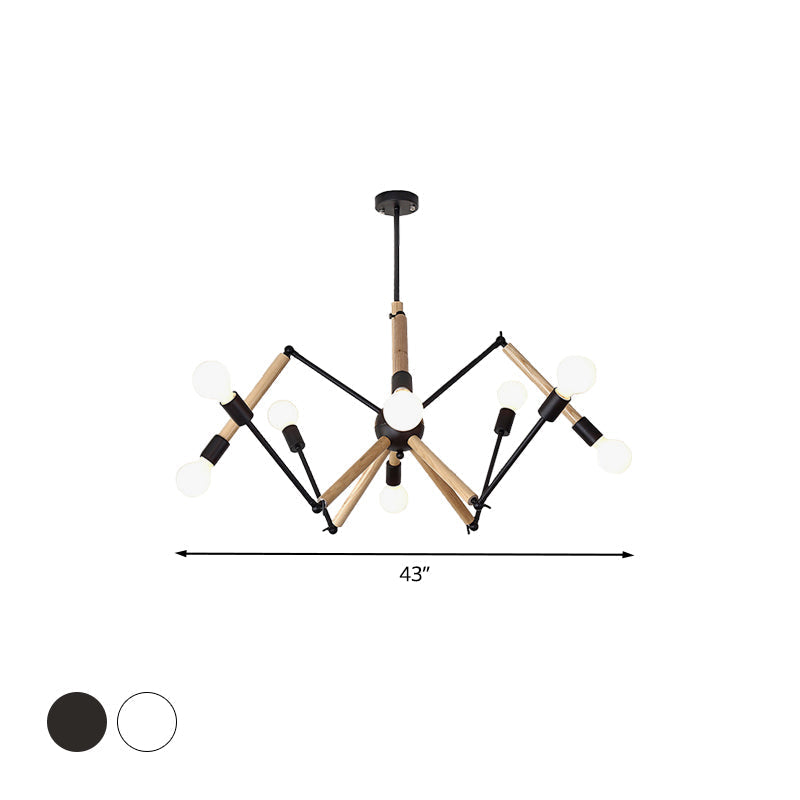 Spider Shape Suspension Light - Contemporary Metal Chandelier For Living Room (8/10/12/16-Head)