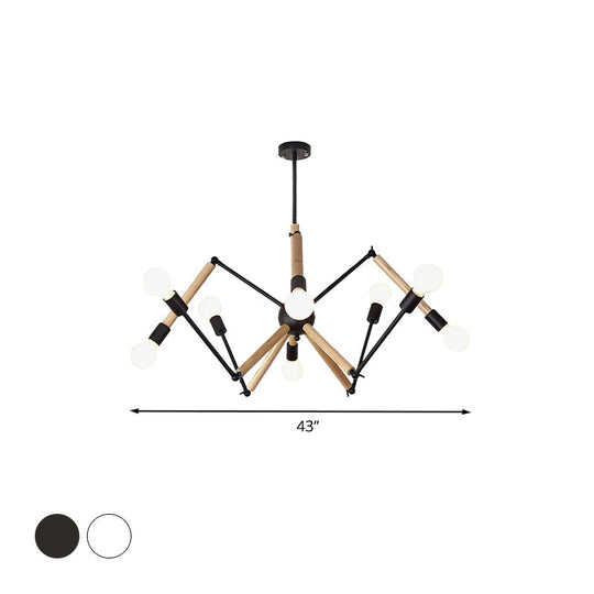 Spider Shape Suspension Light - Contemporary Metal Chandelier For Living Room (8/10/12/16-Head)