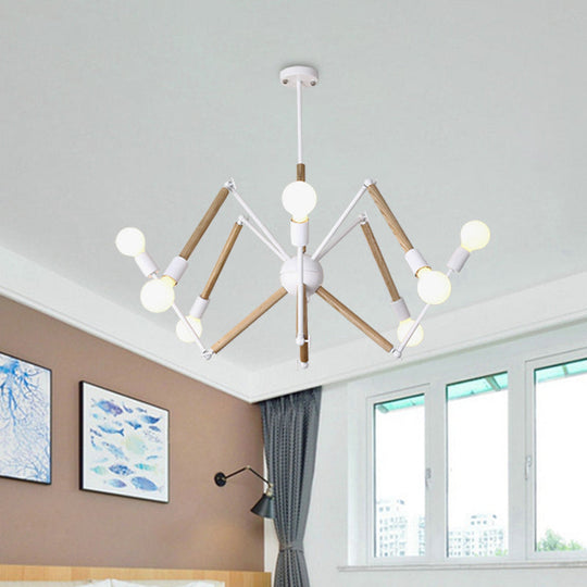 Spider Shape Suspension Light - Contemporary Metal Chandelier For Living Room (8/10/12/16-Head)