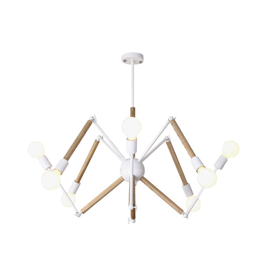 Spider Shape Suspension Light - Contemporary Metal Chandelier For Living Room (8/10/12/16-Head)