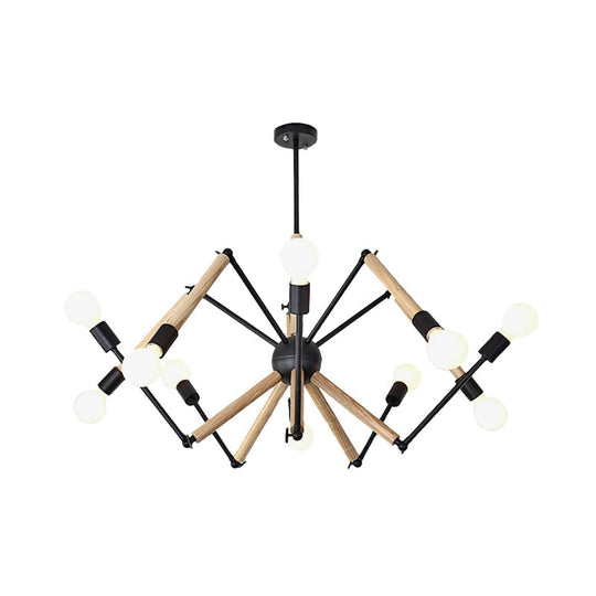 Spider Shape Suspension Light - Contemporary Metal Chandelier For Living Room (8/10/12/16-Head)