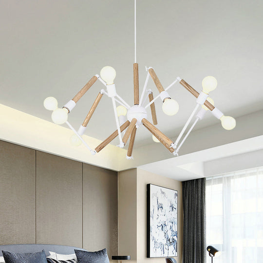 Spider Shape Suspension Light - Contemporary Metal Chandelier For Living Room (8/10/12/16-Head)