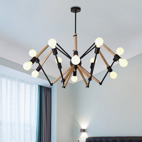 Spider Shape Suspension Light - Contemporary Metal Chandelier For Living Room (8/10/12/16-Head)